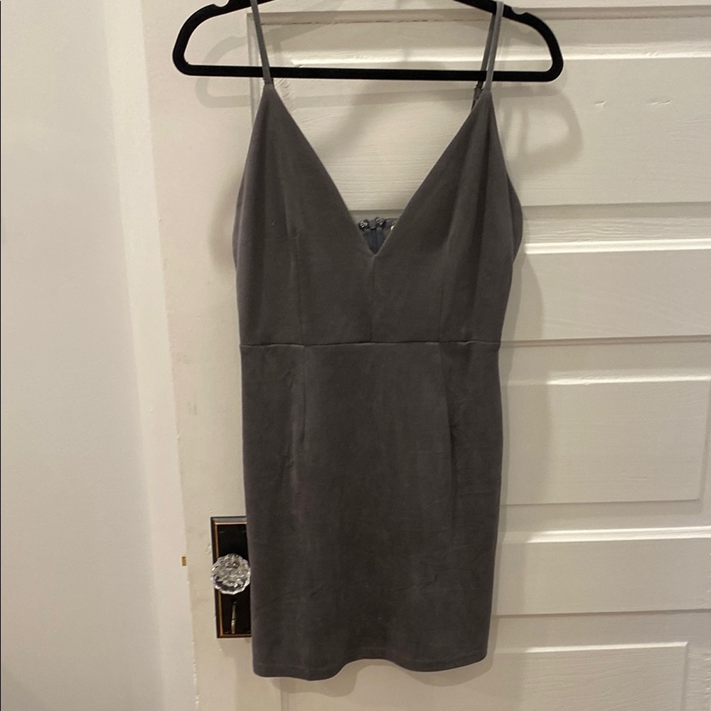 Gray Sleeveless Mini Dress